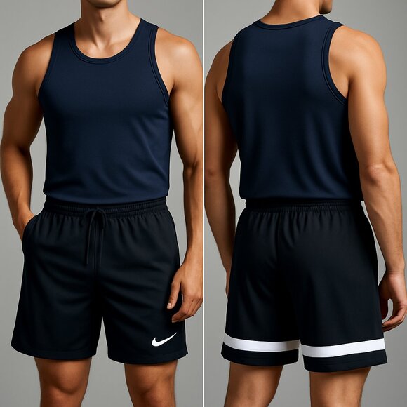 Nike Other - Nike Men’s Medium Black White Dri-Fit Shorts Pull On Activewear Gym Athleisure